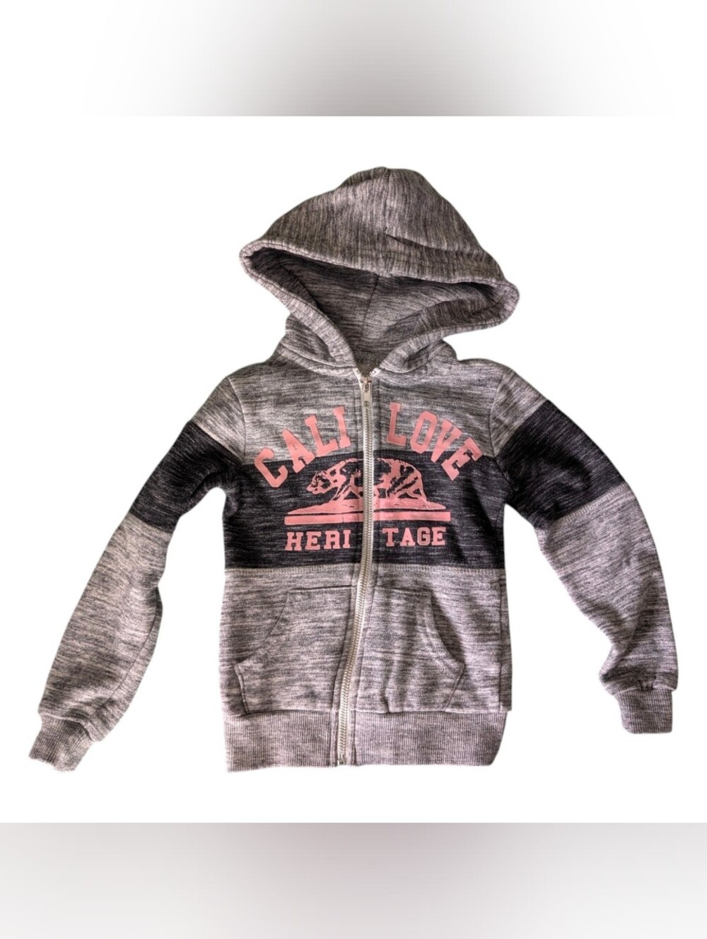 Reflex Grey Hoodie with Pink Graphic Accent